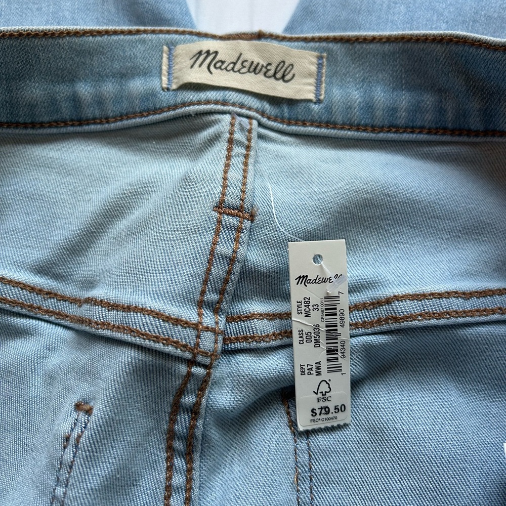 Madewell 11" High-Rise Roadtripper Authentic Jeans in Meade Wash size 33 - Picture 9 of 13